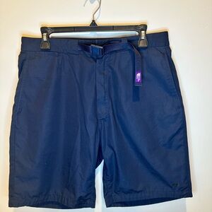 The North Face Purple Label Shorts  Coolmax Navy Stretch Twill Belt Size 32
